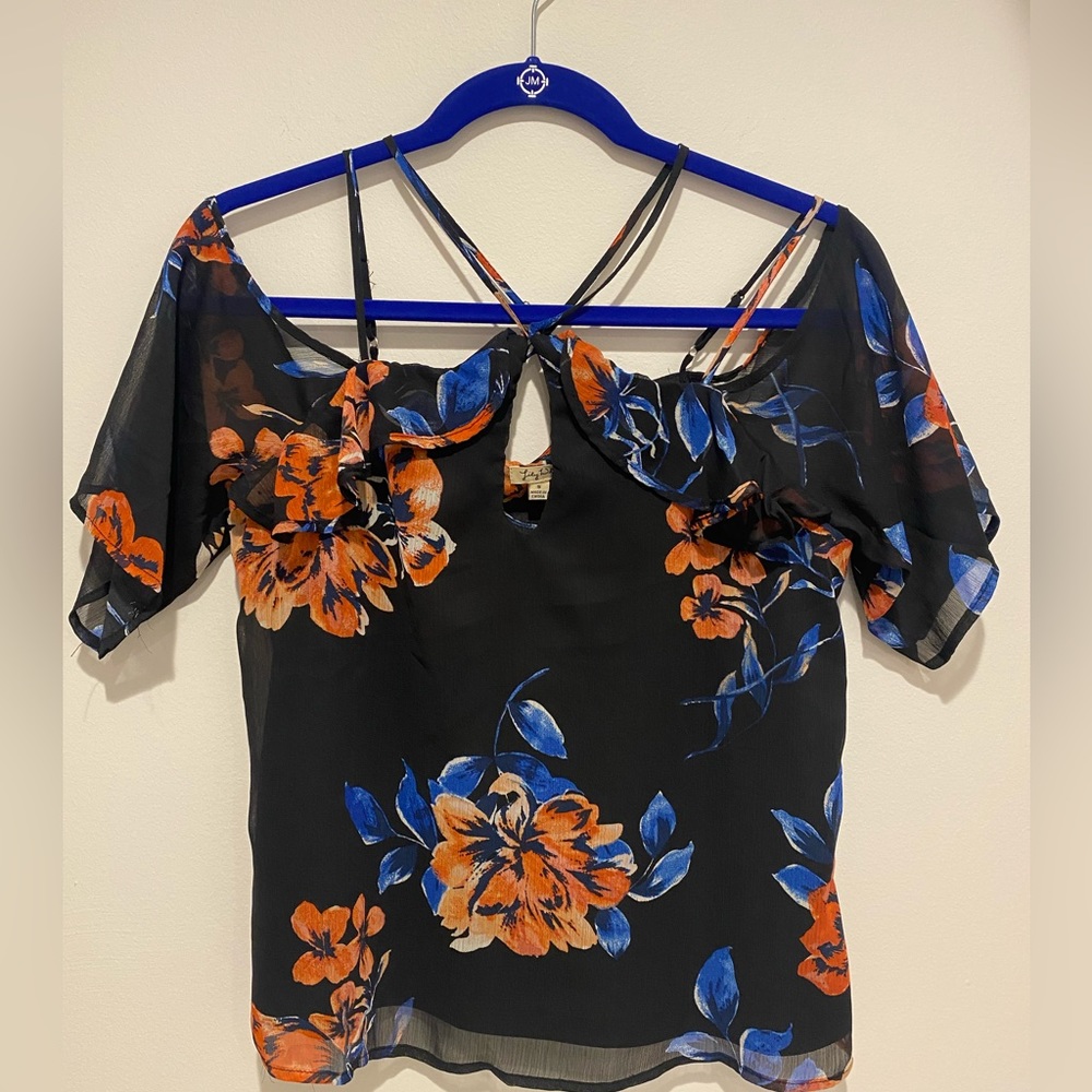 Lily White Tank Top Tropical Blouse